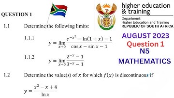 N5 Mathematics Question Paper Limits and Continuity Question 1 : N5 Math August 2023