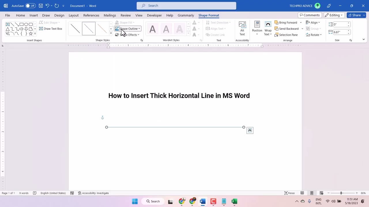 How to Add Thick Horizontal Line in Word PC & MOBILE - YouTube