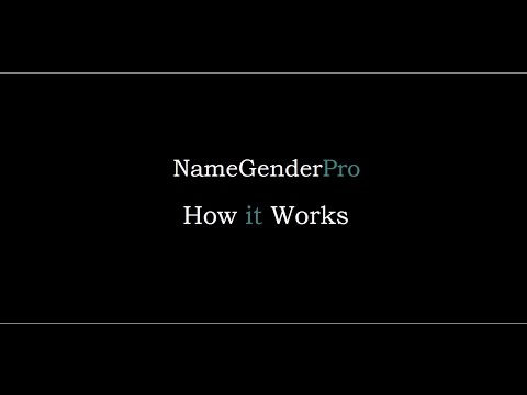 NameGenderPro - Gender Marketing Database -  How it Works