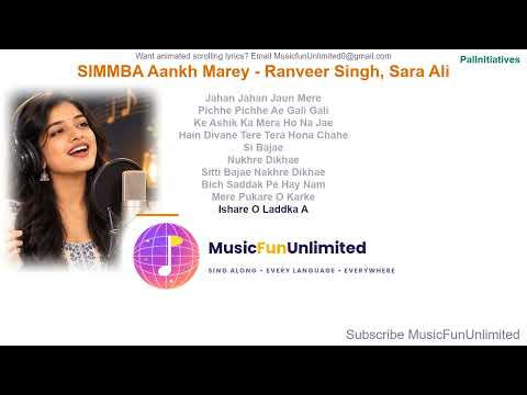 Karaoke: SIMMBA: Aankh Marey | Ranveer Singh, Sara Ali Khan | Tanishk Bagchi,Mika Singh,Neha Kakkar,