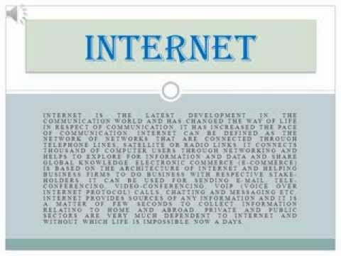 Write a short essay on internet