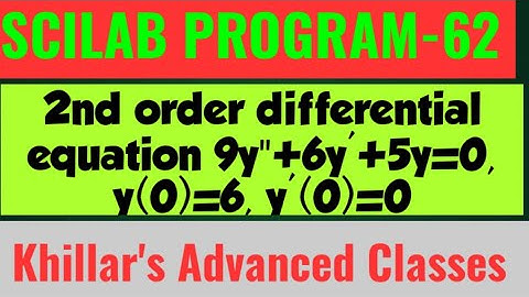 SCILAB PROGRAM -62 (2nd order differential equation). @Khillar