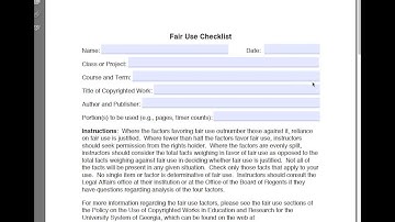 Fair Use Checklist: An Introduction