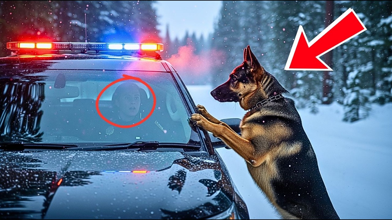 German Shepherd Stopped a Police Car on a Snowy Road — What Happened Next  Left the Officer in Shock