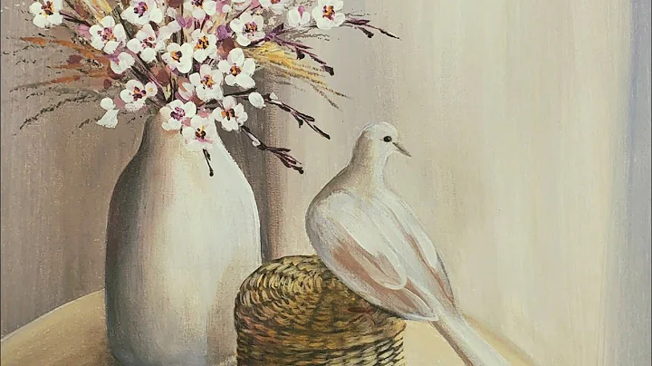 White Dove Still Life Acrylic Painting LIVE Tutorial