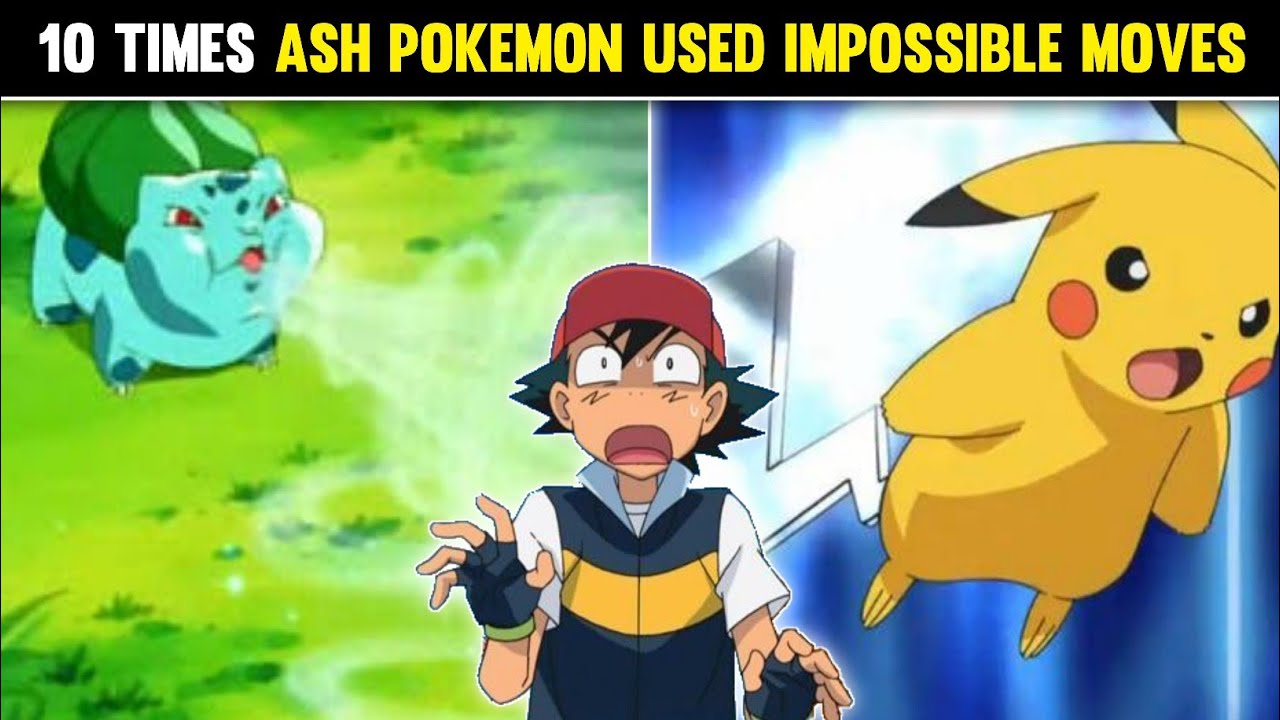 Top 10 Times Ash's Pokemon Used Impossible Moves|Pokemon Moves You Didn't Know About|Hindi