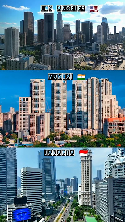 Los Angeles 🇺🇲 V's mumbai 🇮🇳 V's jakarta 🇮🇩 #asiancities #drone #skyview #india #skyscraper #jakarta
