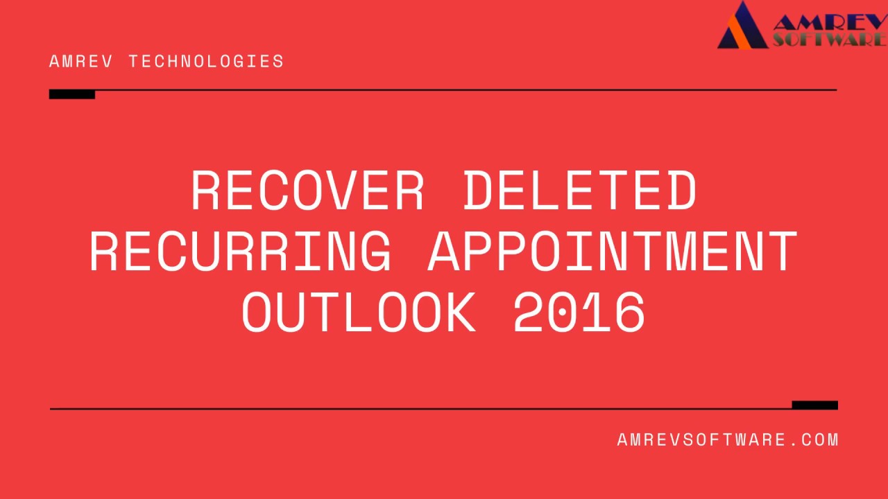 Recover Deleted Recurring Appointment Outlook 2016 YouTube