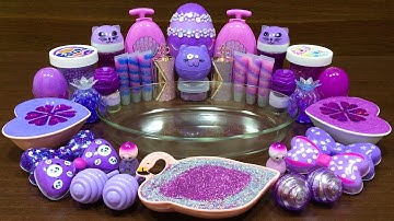 PURPLE Slime ! Mixing Random Things into Store Bought Slime ! Satisfying Slime Video #131