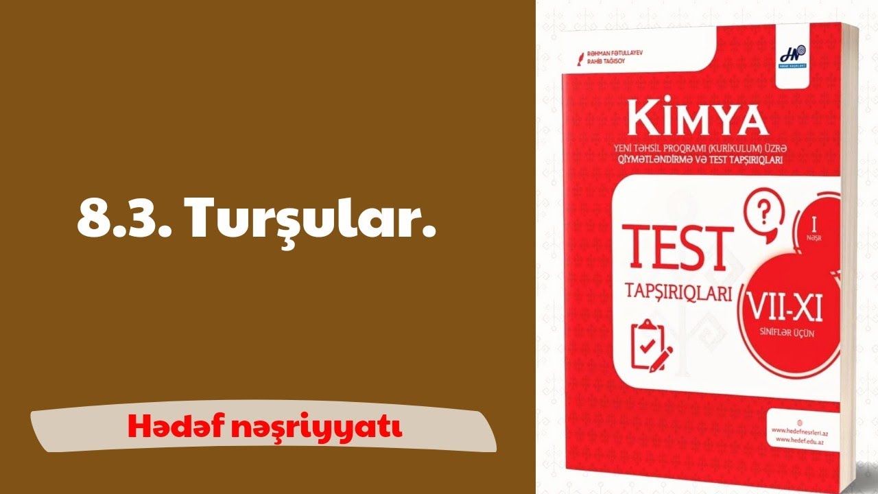 Hədəf kimya test bankı | 8.3. Turşular.