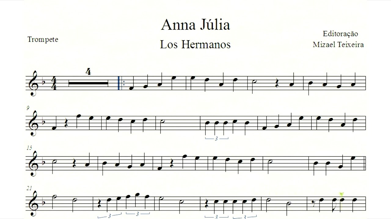 Anna Julia - Partitura Playback - Trompete, Sax Tenor, Clarinete