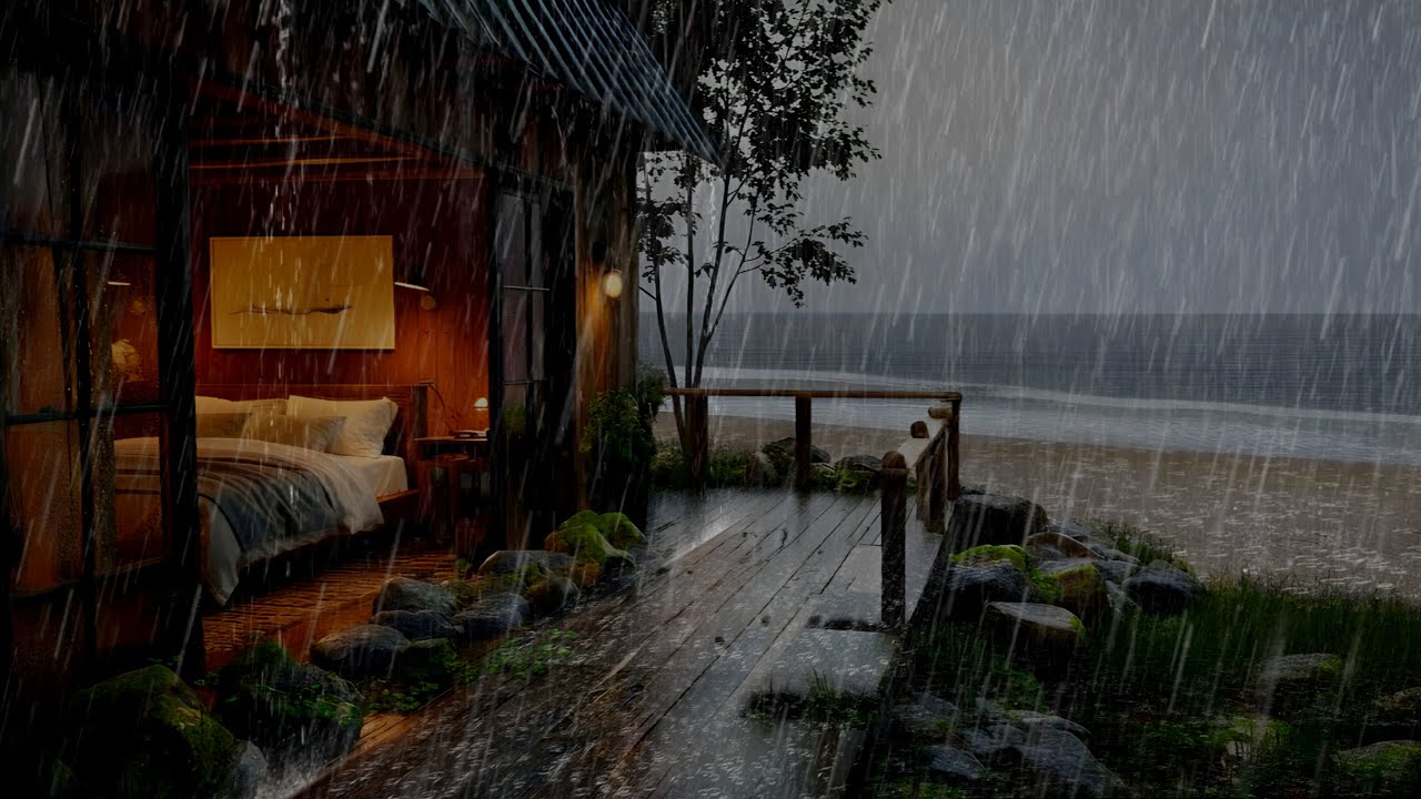 The Best Autumn Rain by the Lakeside Forest🌧️🌲Fall Asleep Fast with Raindrops& Soft Thunder | No Ads