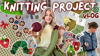 I accidentally knit a hungry caterpillar cardigan 🍎🐛 *im not mad about it* | knitting VLOG