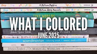 Completed Pages & WIPS for June 2025 | Adult Coloring