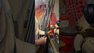 a good guy sharpening my lawn mower blade