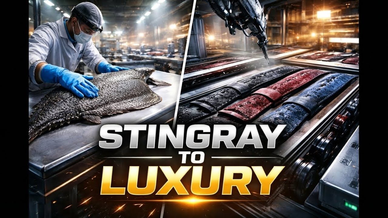 This Rough Stingray Skin Becomes a $1,000 Watch Strap (Factory Process)