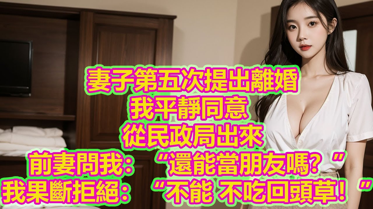 妻子第五次提出離婚，我平靜同意，從民政局出來，前妻問我：“還能當朋友嗎？”我果斷拒絕：“不能，不吃回頭草！”