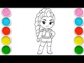 Cute K pop Rumi Drawing for kids, Painting & Coloring for kids, Toddlers | Let's Draw Together