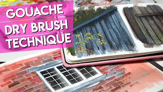 gouache DRY BRUSH technique explained ✶ it's about water control!