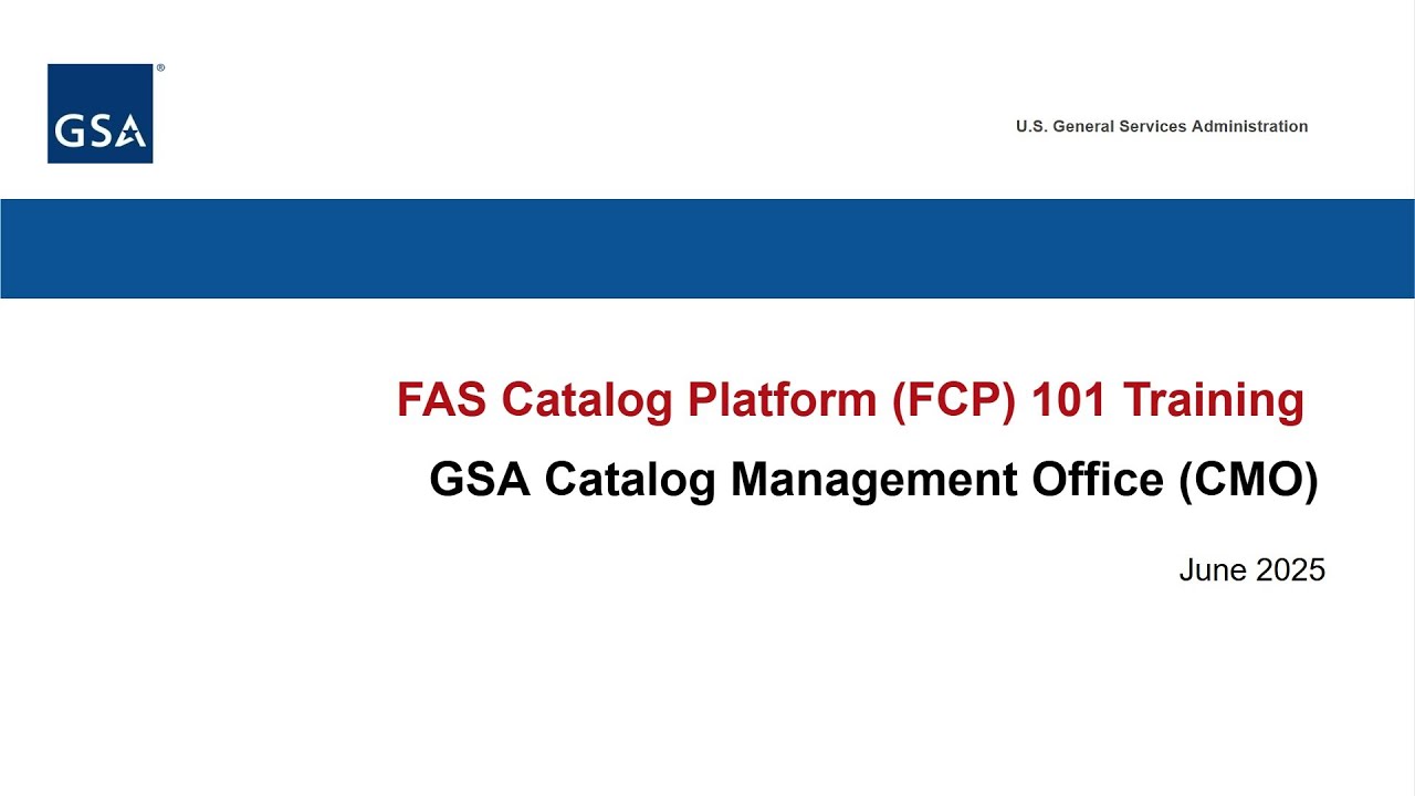 Getting Started in FCP - MAS Vendor Training
