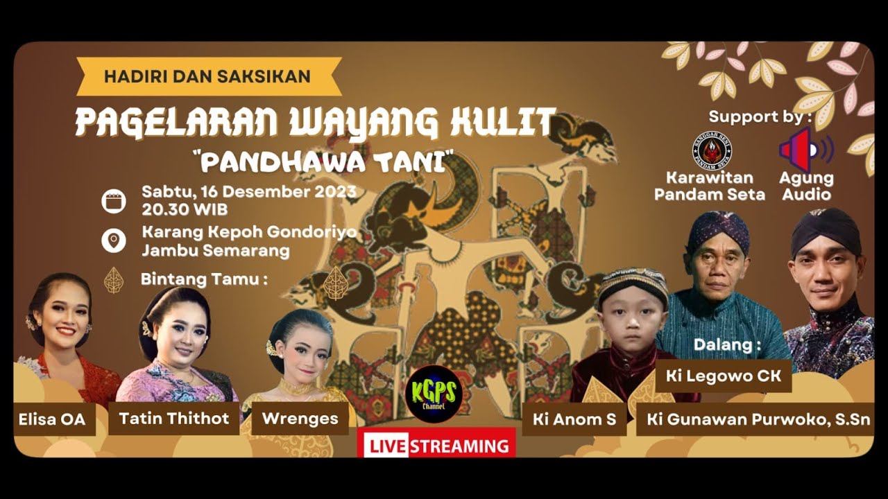 LIVE  PAGELARAN WAYANG KULIT KI GUNAWAN PURWOKO lakon PANDHAWA TANI || #tatintitot#Elisa