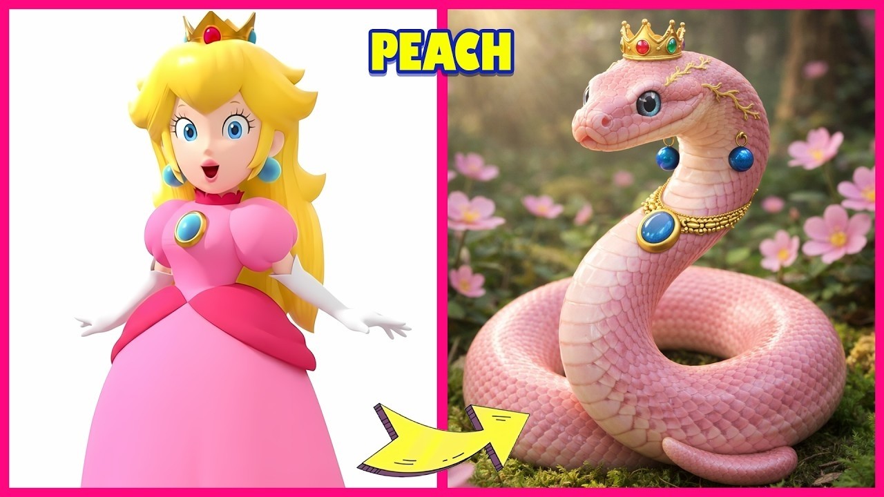 🍄The Super Mario Galaxy Movie as SNAKES 🐍 Guess The Voice Quiz: Mario, Yoshi, Peach, Bowser🎮