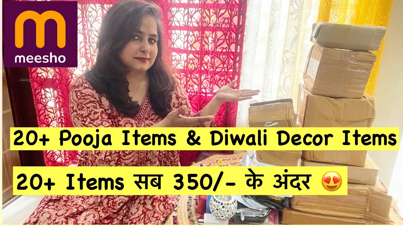 Meesho 20+ Pooja Items & Diwali Decor Items😍 | सब 350/- के अन्दर🤗 | Meesho Pooja Items Haul👈