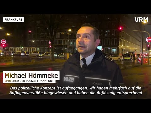 Polizei lst Impfgegner-Demos in Frankfurt auf