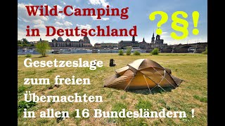 Outdoor-Recht: Wild-Camping in Deutschland - ALLE Bundesländer - freies Übernachten in der Natur