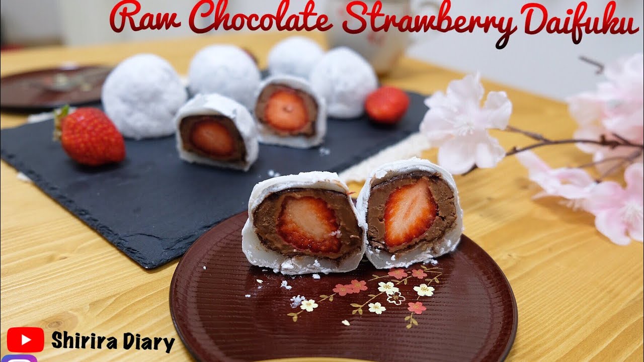 Cara membuat Mochi RAW CHOCOLATE STRAWBERRY DAIFUKU 「生チョコいちご大福の作り方