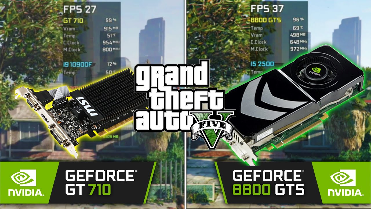 GT 710 vs GeForce 8800 in GTA V - YouTube