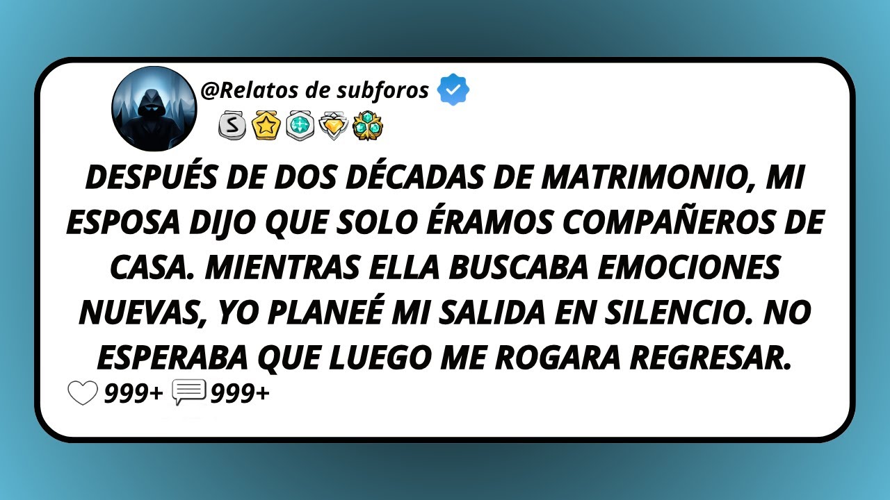 Después De Dos Décadas De Matrimonio, Mi Esposa Dijo Que Solo Éramos Compañeros De Casa. Mientras...