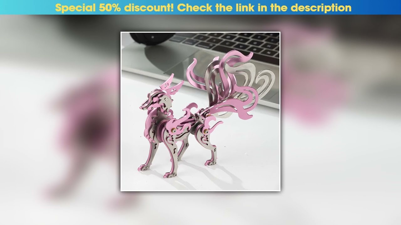 Deal MOKR Nine-Tailed Fox 3D Metal Jigsaw Puzzle Children's Toy DIY Assembly model Education Traini