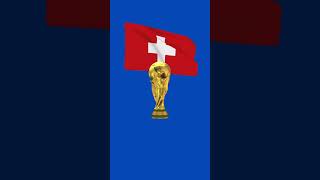 FREE HD STOCK FOOTAGE of Switzerland flag with gold WORLD CUP trophy.