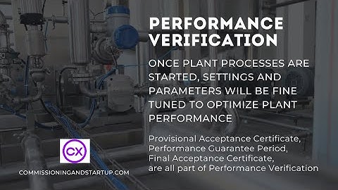 Performance Verification- What is Performance Verification?
