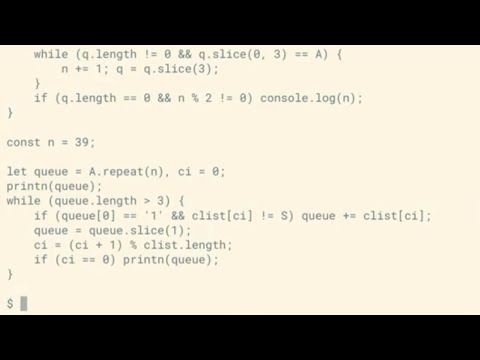 Collatz Sequence on Cyclic Tag System in JavaScript/Node.js
