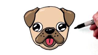 How to Draw a Cute Dog Emoji Pug for Beginners Step by Step(suprising in the last minute)