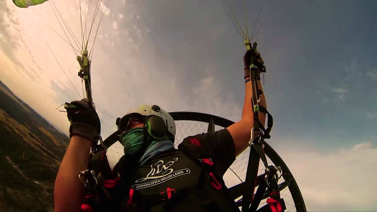 Hero3 send off - acro paramotor - kinda
