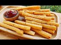 So Easy! Cheesy Crispy Potato Sticks Recipe! ASMR