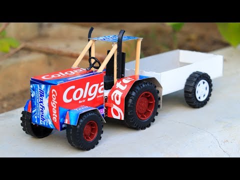 How to Make A Toy Tractor From Colgate at Home | DIY Toy | Electric Colgate Tractor