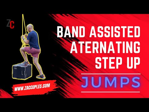 Band Assisted Alternating Step Up Jumps