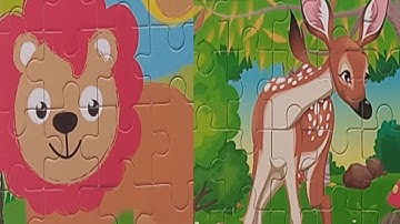 Lion puzzle, deer puzzle and flamingo puzzle #puzzlegame #puzzle