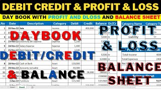 FULLY AUTOMATIC  ACCOUNTING SOFTWARE IN EXCEL AUTOMATIC DAY BOOK DEBIT CREDIT BALANCE  PROFIT LOSS