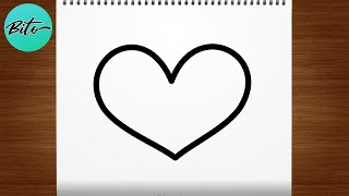 Como desenhar uma ROSA a partir de um coração passo a passo, fácil e rápido