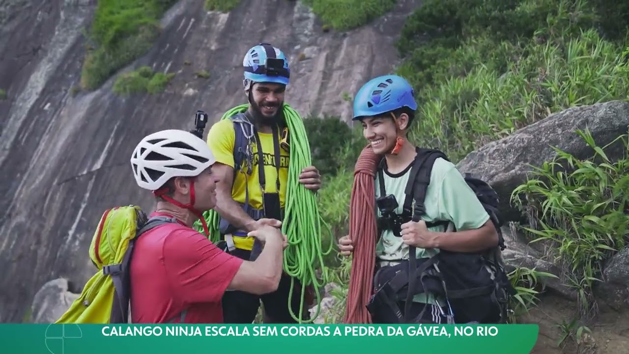 Calango Ninja escala sem cordas a Pedra da Gávea, no Rio
