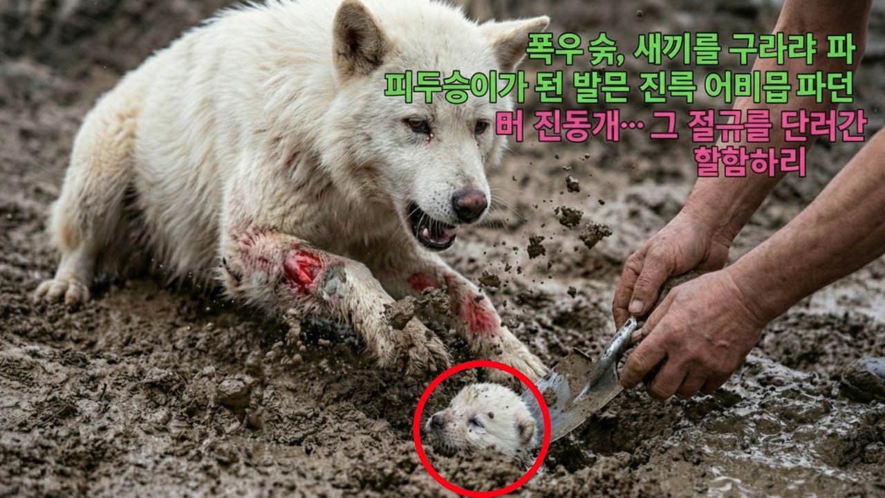 폭우 속, 새끼를 구하려 피투성이 발로 진흙을 파던 어미 개... 그 절규를 듣고 달려간 할아버지
