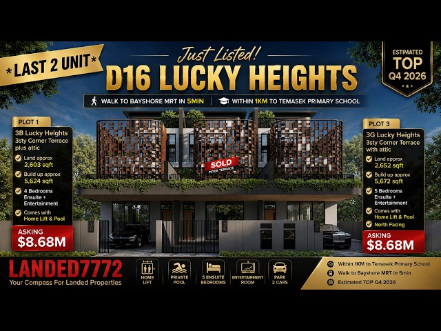 Singapore Landed Home Tour - D16 Lucky Heights Brand New Terraces Near Bayshore MRT