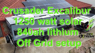 Crusader Excalibur 1250watt 840ah off grid lithium setup runs the Air Conditioner microwave and more