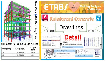 ETABS v22 Tutorial: Detailing Evolution & Revolution of RC Structure Drawings  Available From A Menu