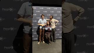 Finn Wolfhard Caleb Mclaughlin With Fan